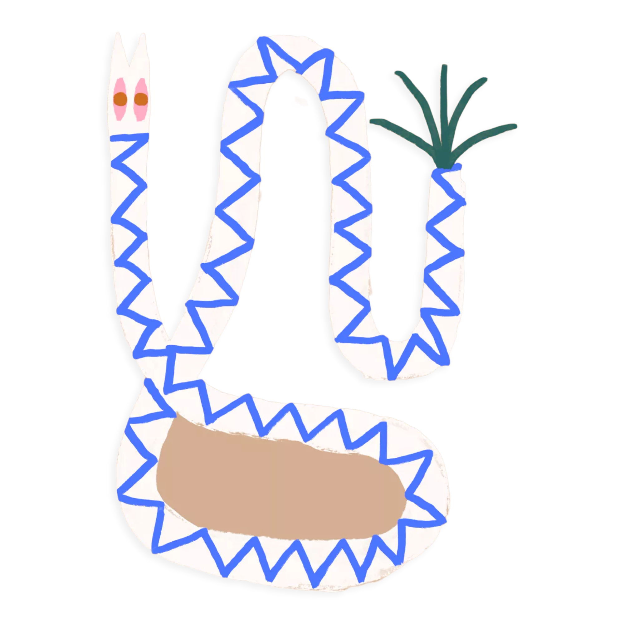 Pop-up Christmas 22 - Blue zigzag snake wall poster 50cm*70cm