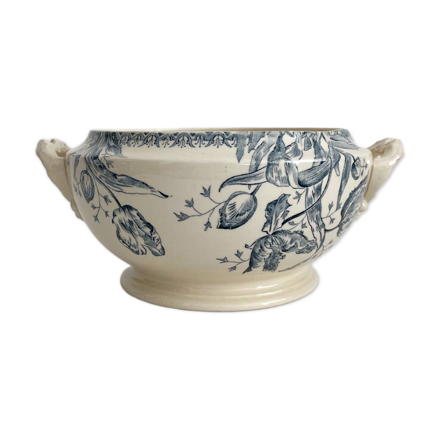 Antique ironstone tureen “Tulips” Gien