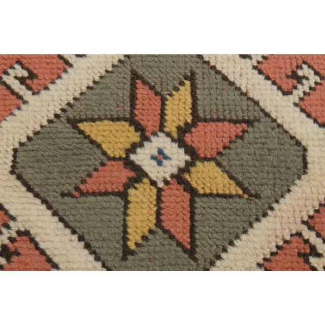 1970s Vintage Turkish Oushak Handmade Orange Runner Rug  91x361