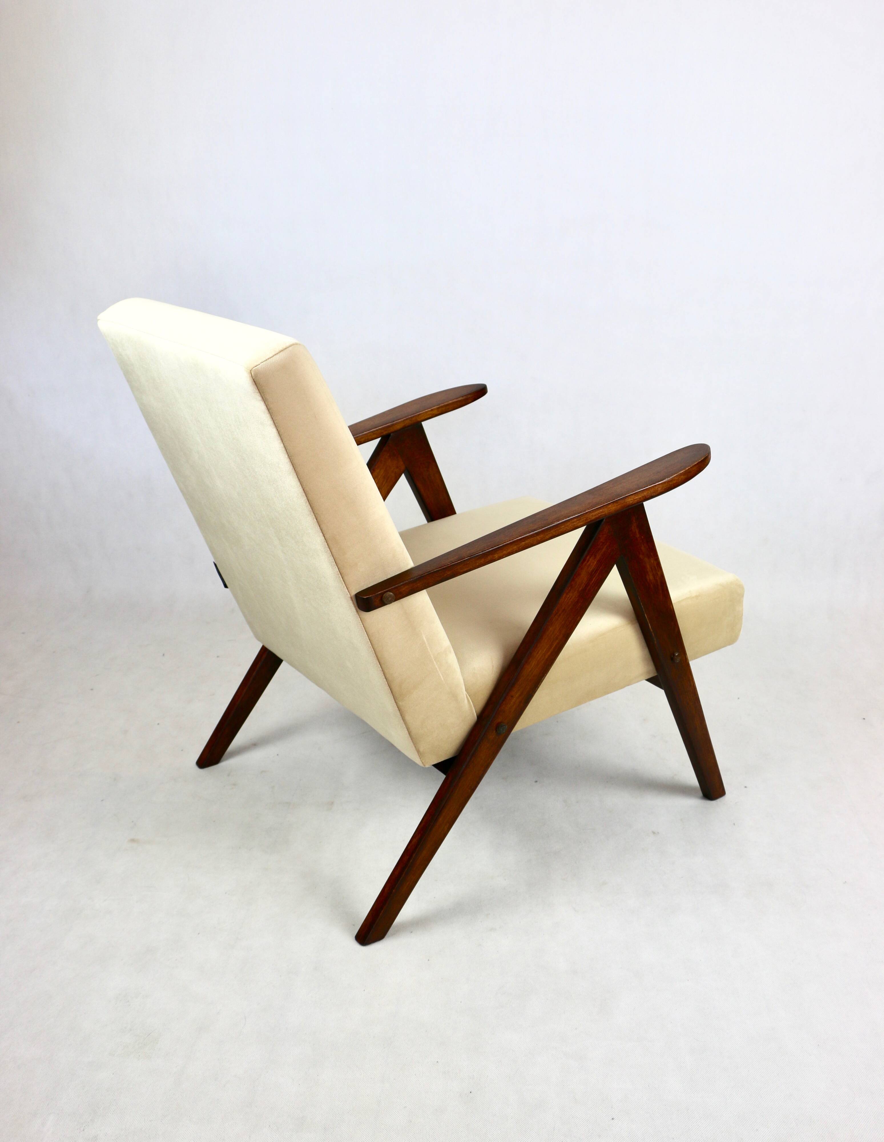 Vintage B-310 VAR armchair in light brown beige velvet - 2 pieces available