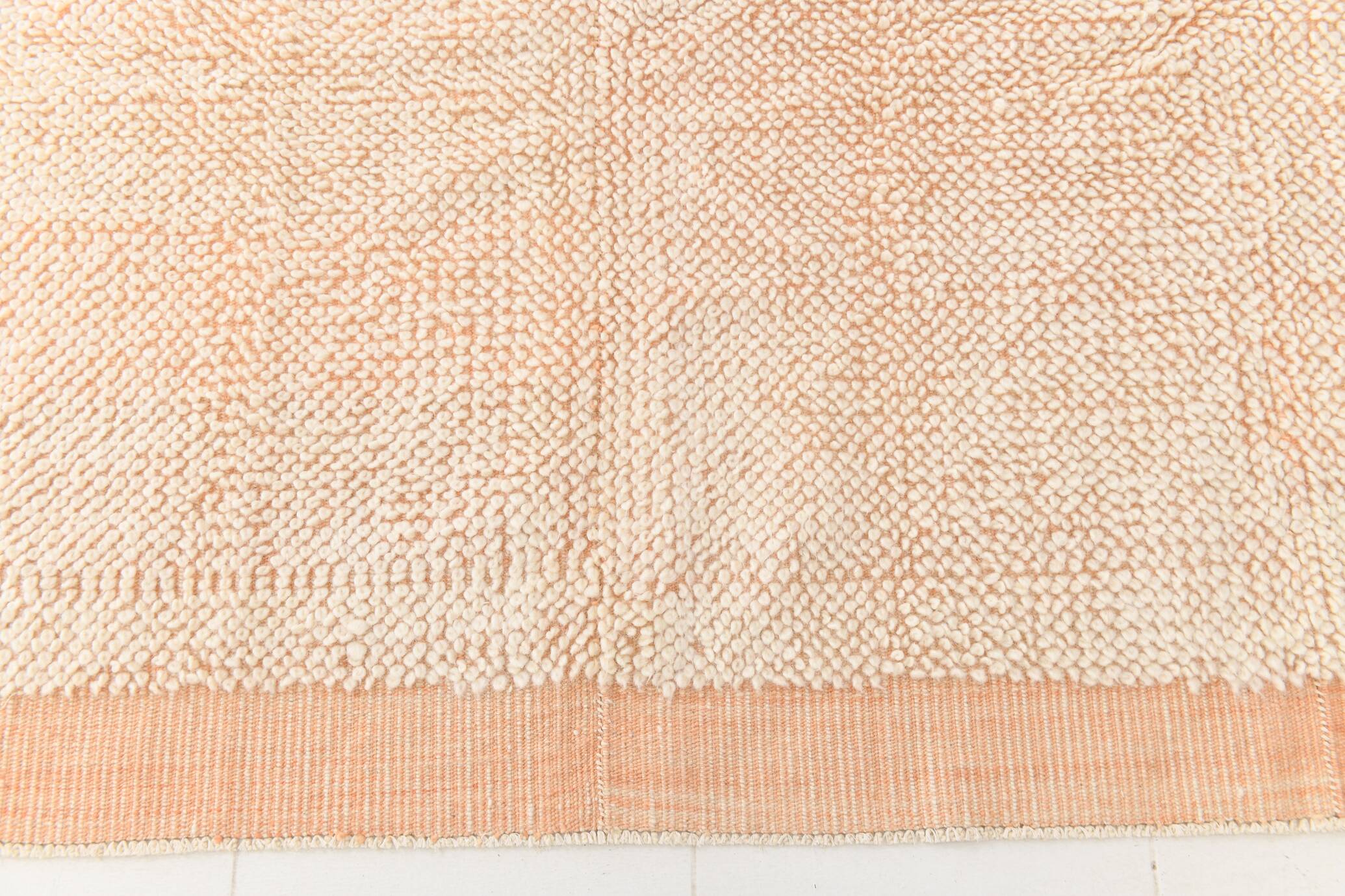 8x10 Pale Orange Beige Handmade Vintage Oushak Rug
