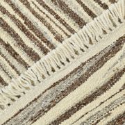Beige Brown Ethnic Vintage Kilim Rug, 242x311Cm