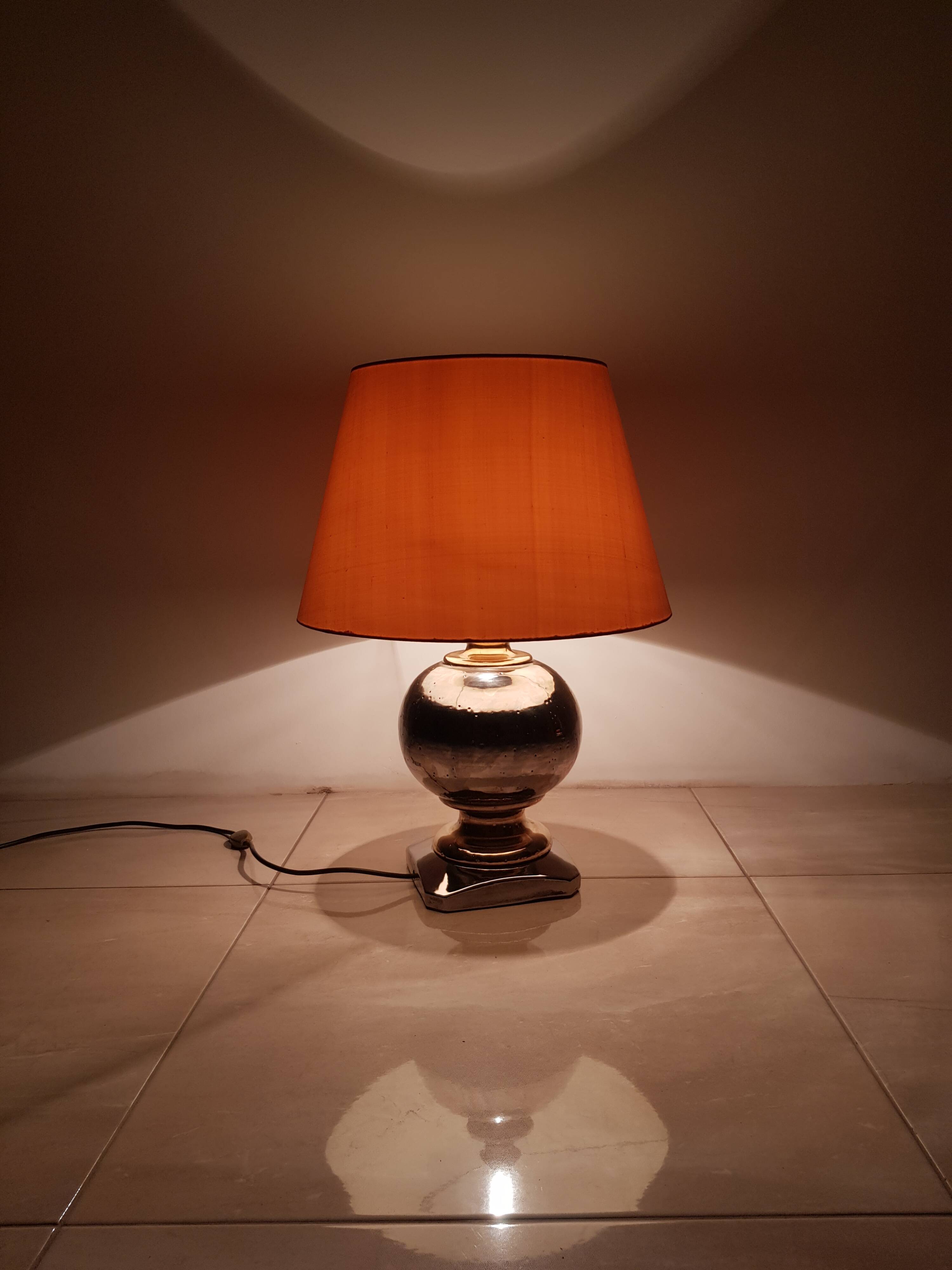 Silver-gold lamp, Italy, 1960s.