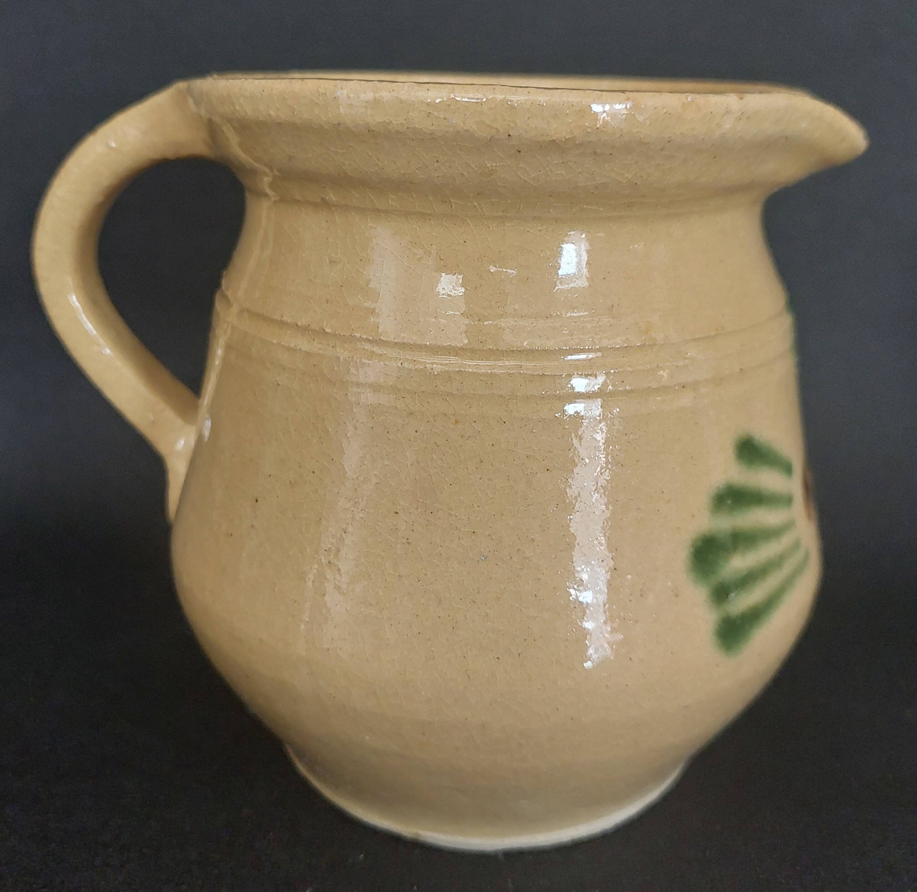 Alsatian glazed terracotta pitcher from Soufflenheim, early 20th century