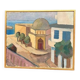 Huile sur toile originale suédoise – “Rhodes” par L. Wilton – Datée de 1962