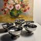 Set of 6 vintage silver-plated metal ice cream cups