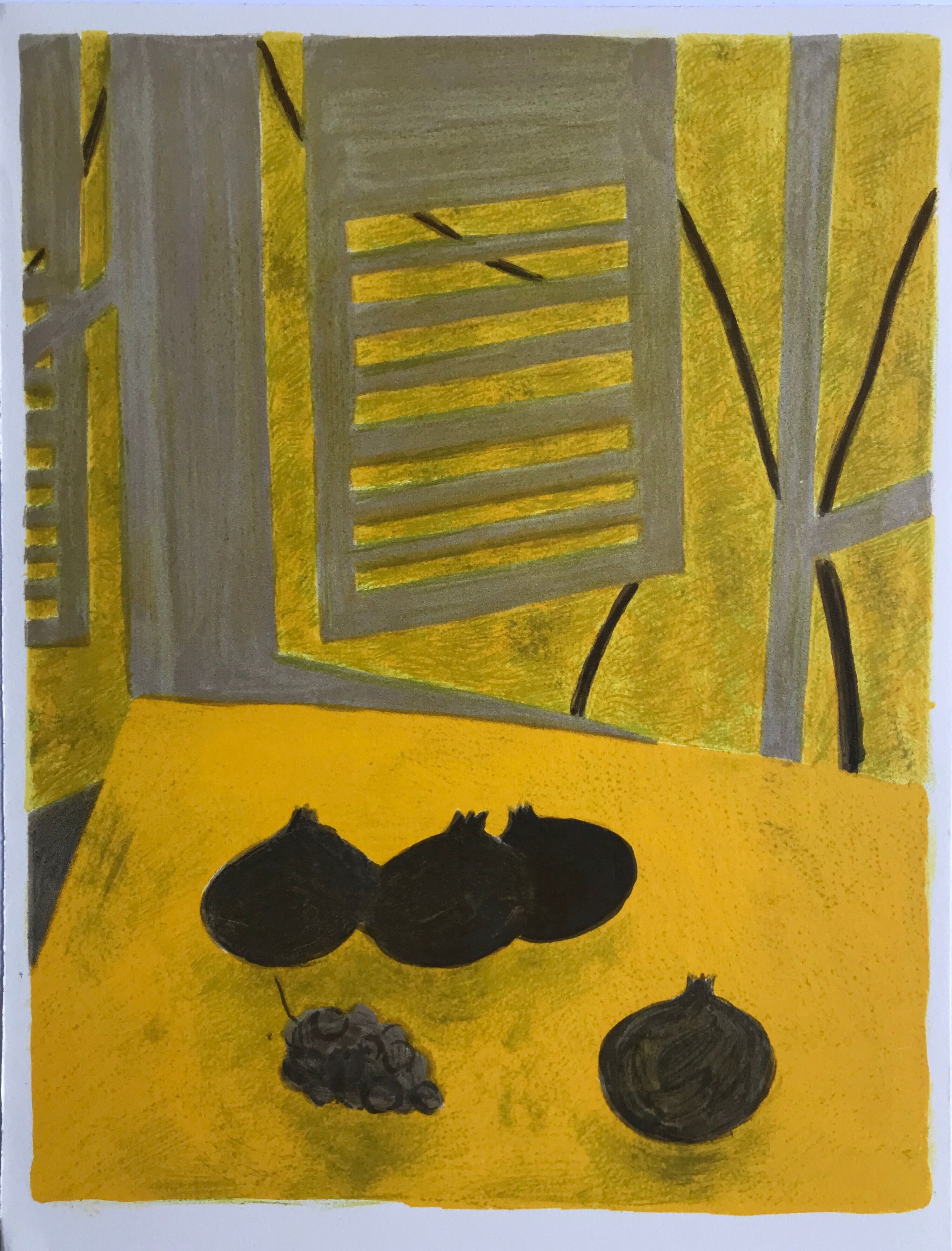 Original lithograph by Pierre Boncompain, Earthly Nourishments I, 1990
