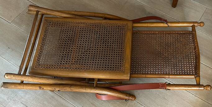 Wooden cane lounge chair