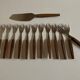 Set of 12 teak dessert forks 1960 Scandinavian