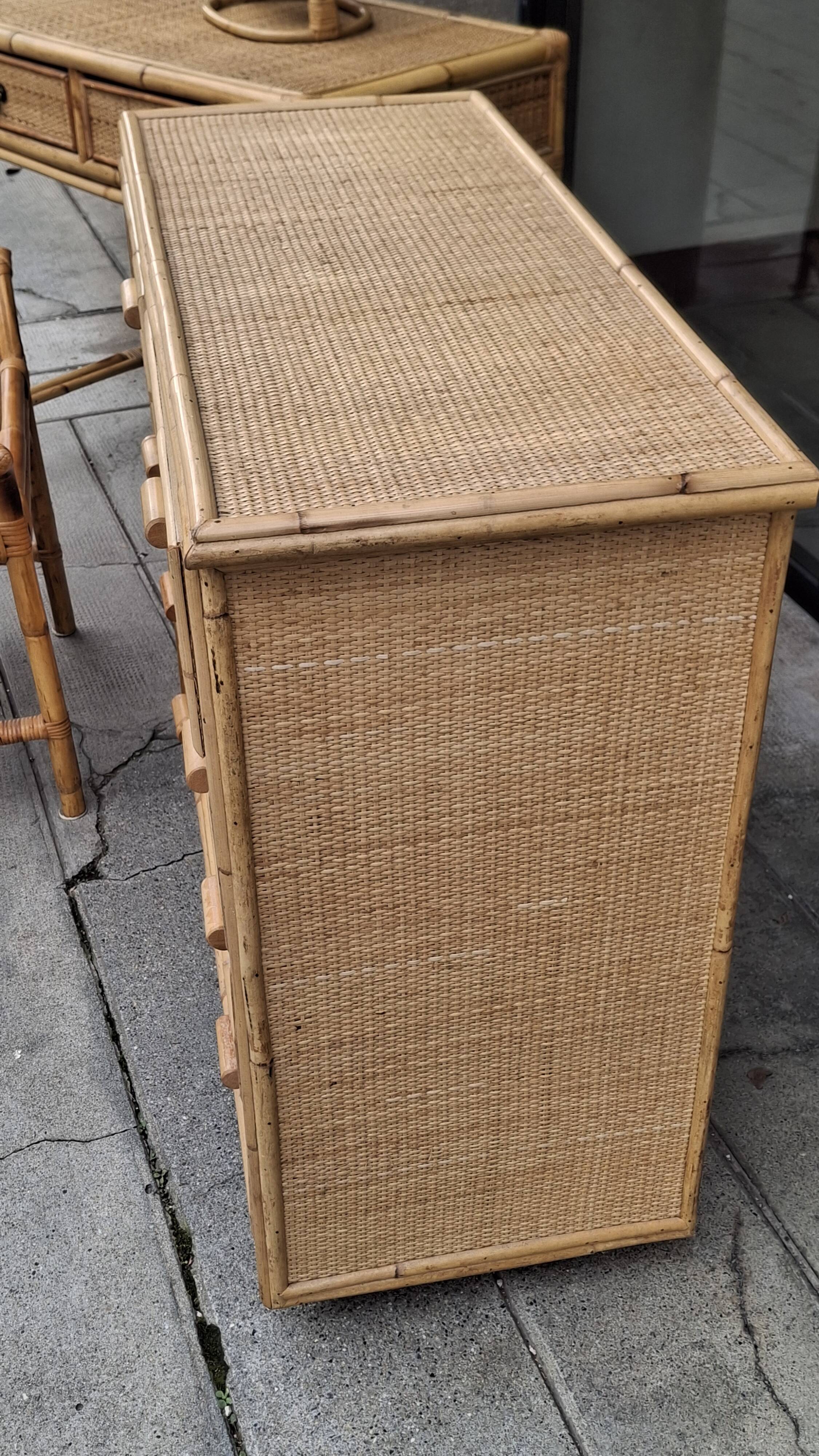 Woven rattan and wicker furniture. Vintage.