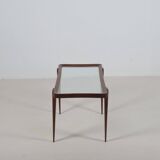 Italian coffee table with glass top in the style of Ico Parisi, 1950s