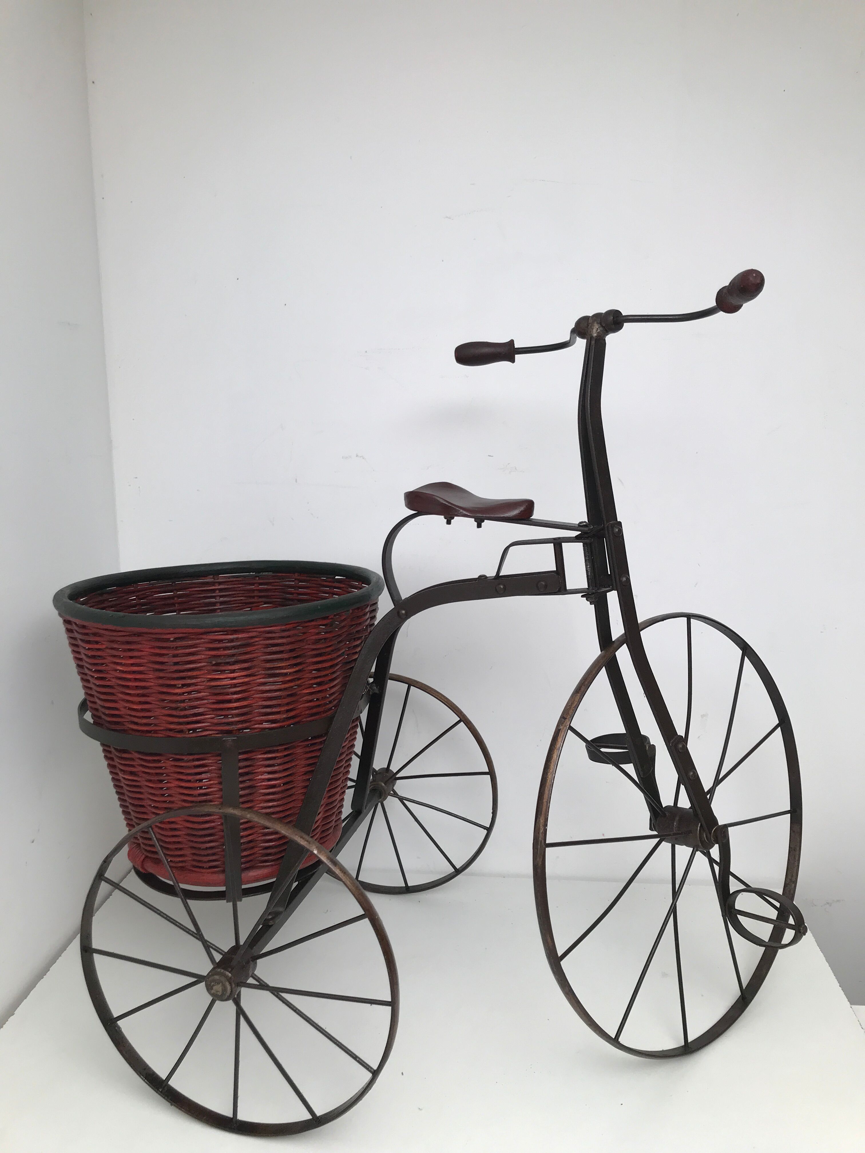 Old wood wrought iron tricycle bike