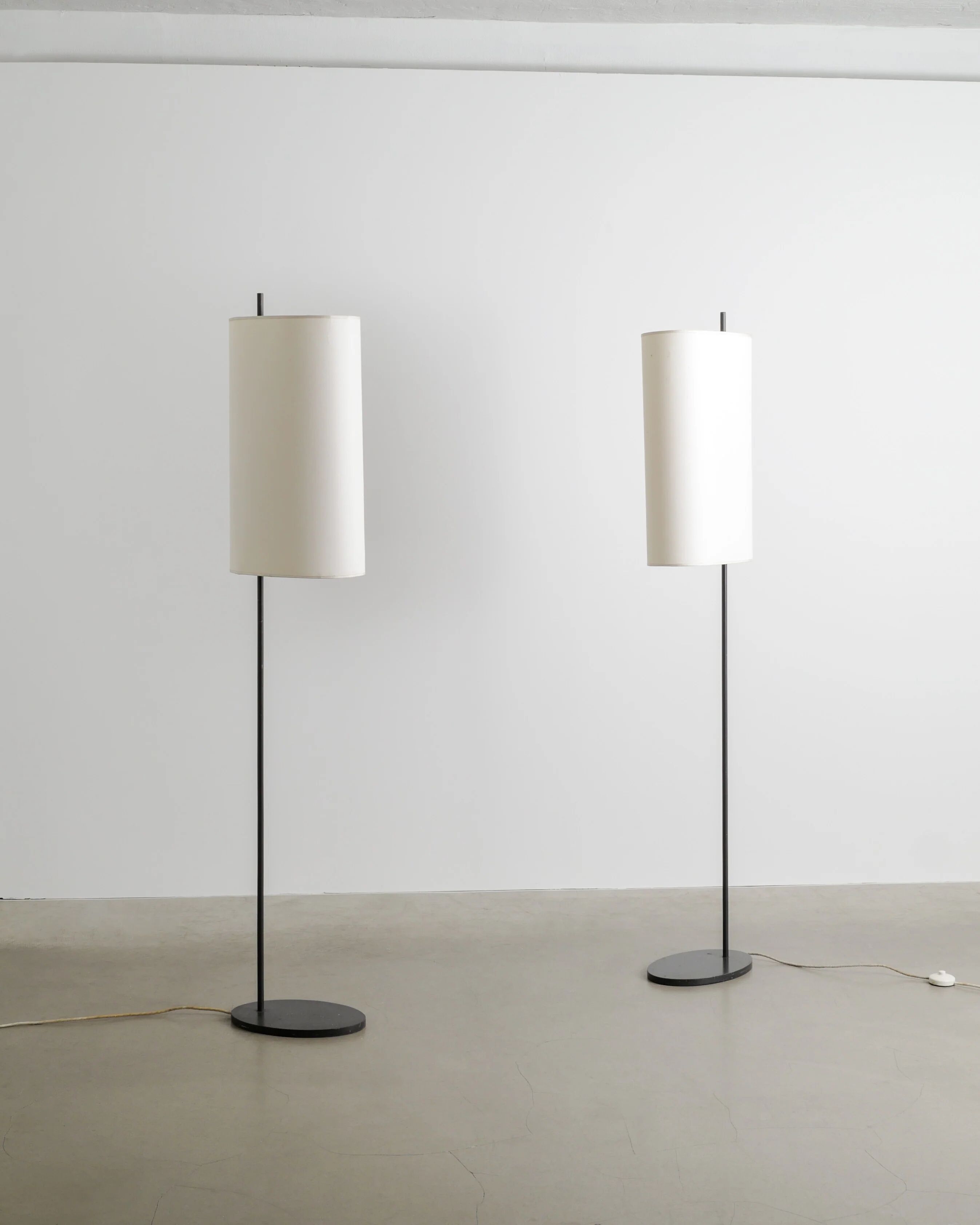 Pair of Danish Mid Century Arne Jacobsen "AJ Royal" Floor Lamps, 1950s