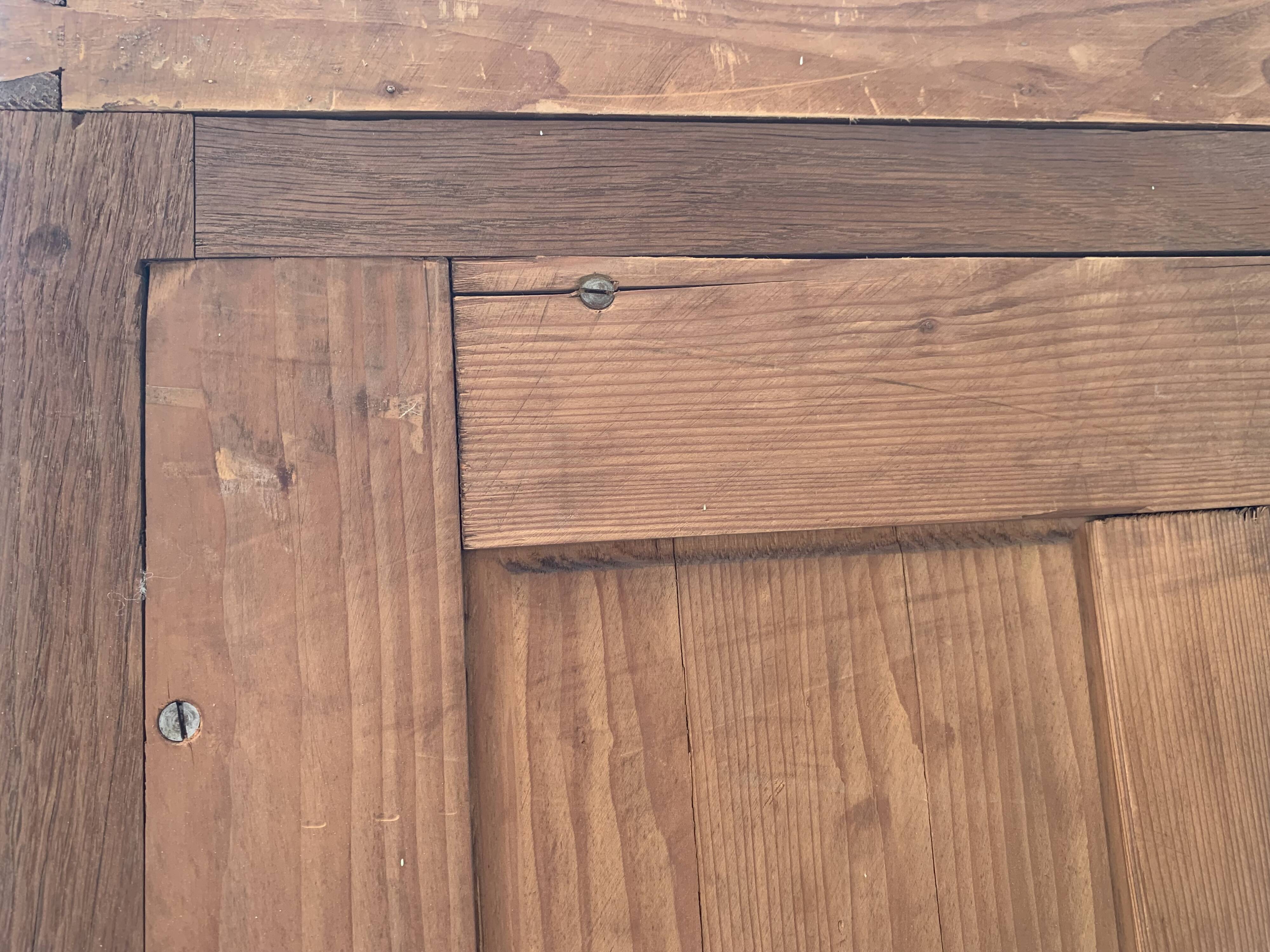 Parisian glass cabinet in solid raw oak, 1950