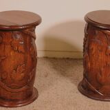 pair of 17th century oak bedside tables or sofa ends