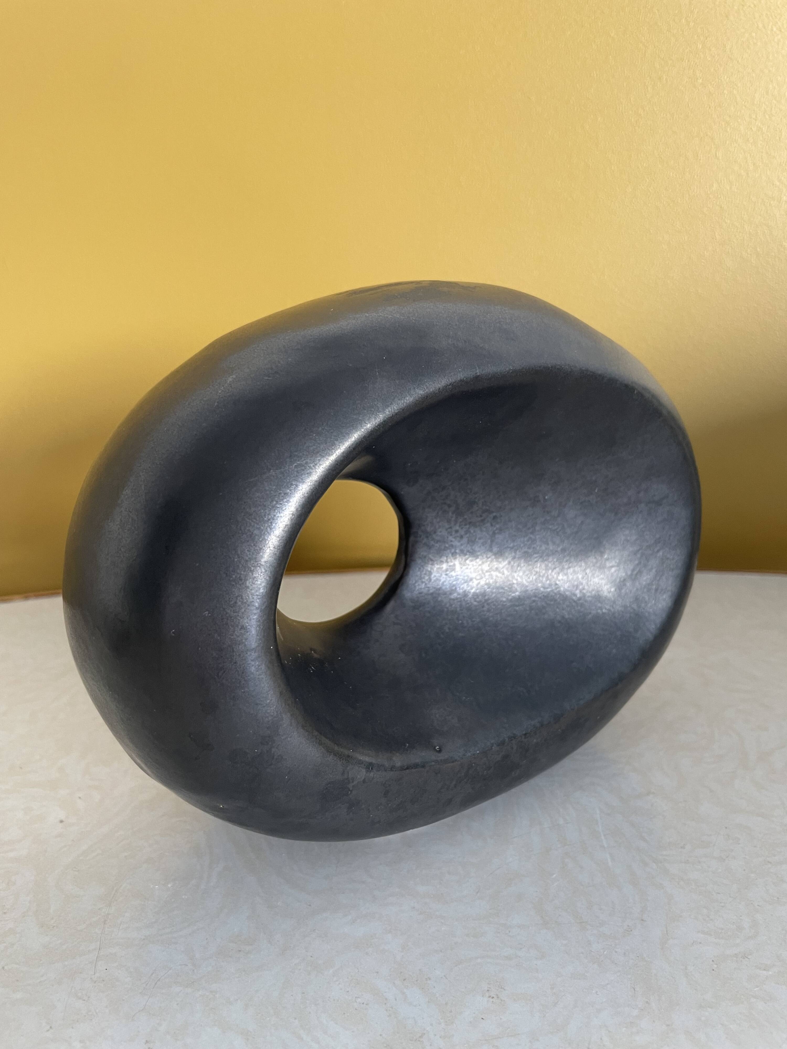 Matte black ceramic vase