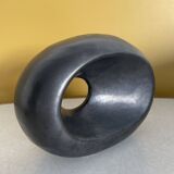 Matte black ceramic vase