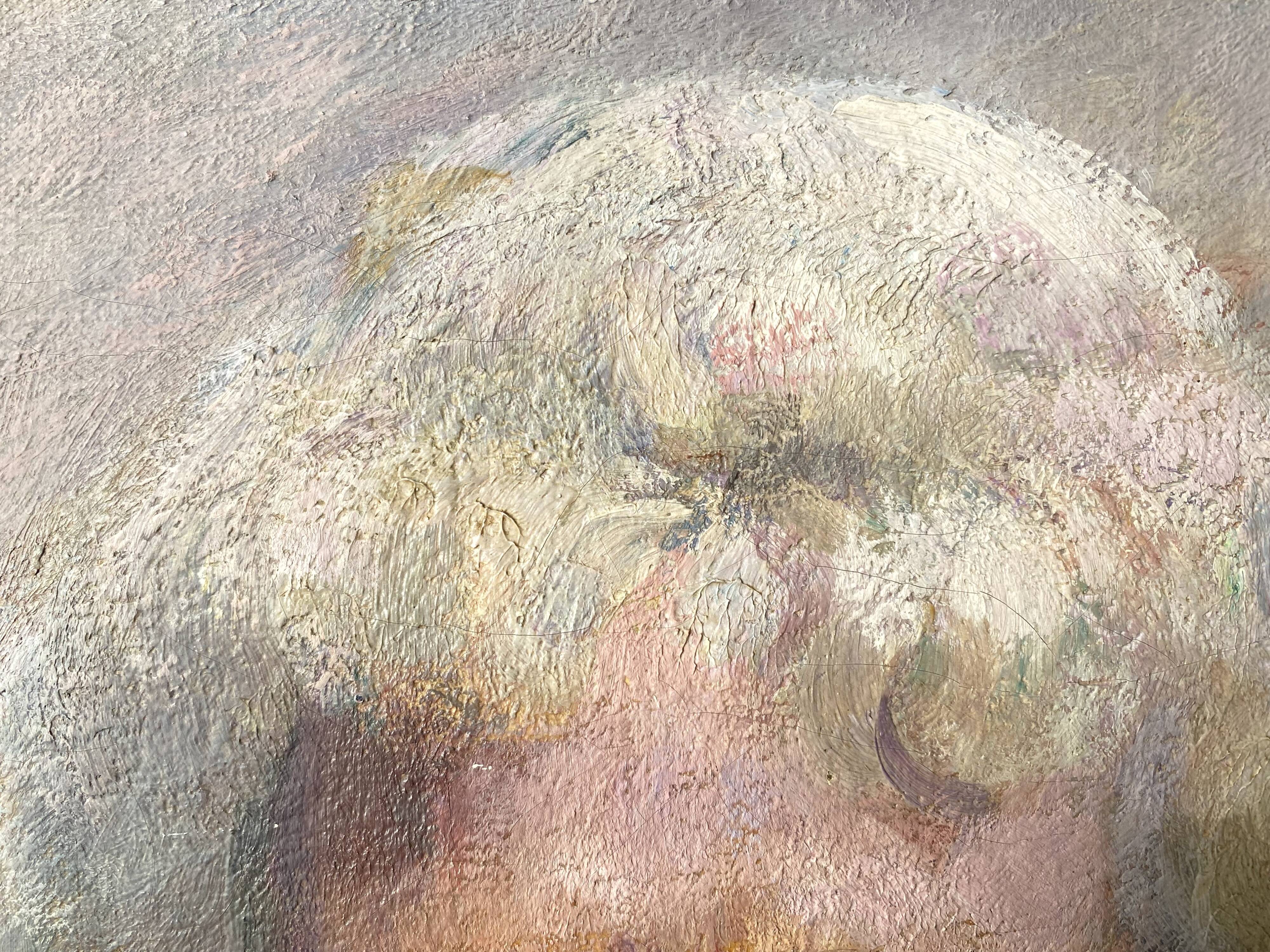 Old portrait signed Fernand Blondin dated 1932, vintage oil on canvas of a woman