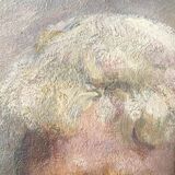 Portrait ancien signé Fernand Blondin daté 1932, huile sur toile vintage d'une femme