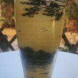 Vase with lake decoration signed Michel