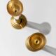 Gold-Plated Metal Candle Holders Set of 2, 1960s Italian Column Design, Vintage Table Decor