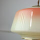 Vintage glass & brass salmon pendant lamp