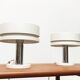 Minimalist table lamps from the German mid-century space age by Kaiser Idell / Kaiser Leuchten, 1960s, set of 2.
