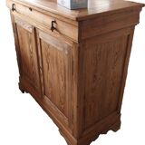 19th century sideboard in solid pitch pine, 2 doors, 1 drawer 128x58x120cm