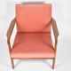 Scandinavian original armchair Baczyk, 1960s, renovation, pink, velvet, teak