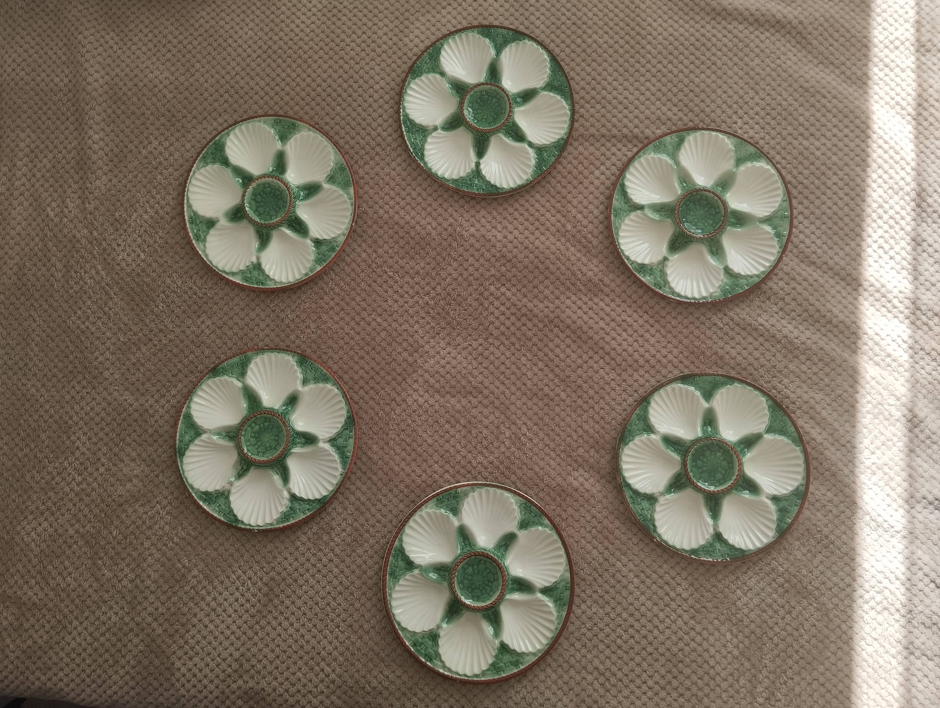 Oyster Barbotine Plates - Set of 6