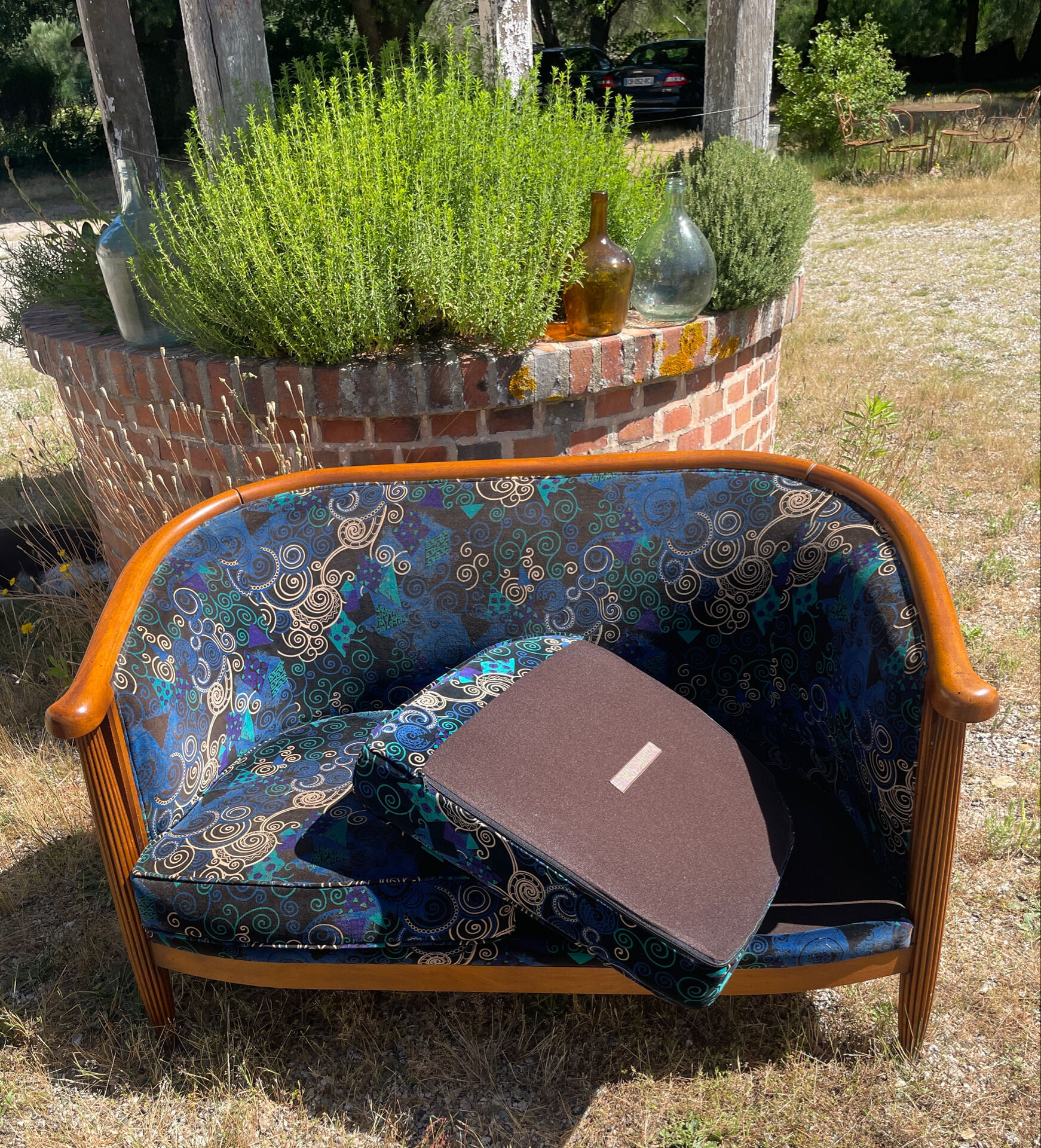 Banquette et fauteuils cabriolets style Art déco