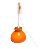 Holmegaard wall lamp in glass, nice orange/red color, danish design, retro, vintage, 1970s