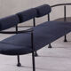 Postmodern steel and fabric bench, Italy, 1990s