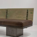 Sculptural Post-Modern Steel Sofa, France 1980s