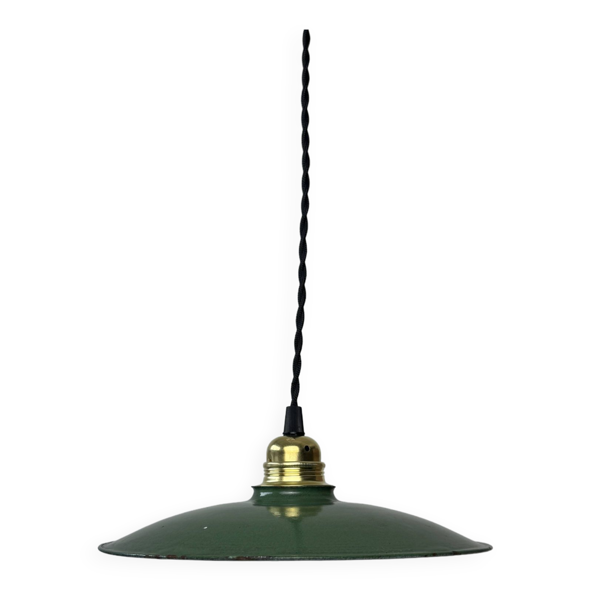 Old green enamel pendant 24.5 cm