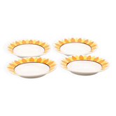Service of 4 deep plates, earthenware from Digoin Sarreguemines, model Sunflower.