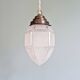 Art Deco pendant light in faceted satin glass, 1920s-30s