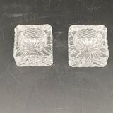 Salerons en verre travaillé forme carrée