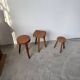 3 free-form oak tripod stools