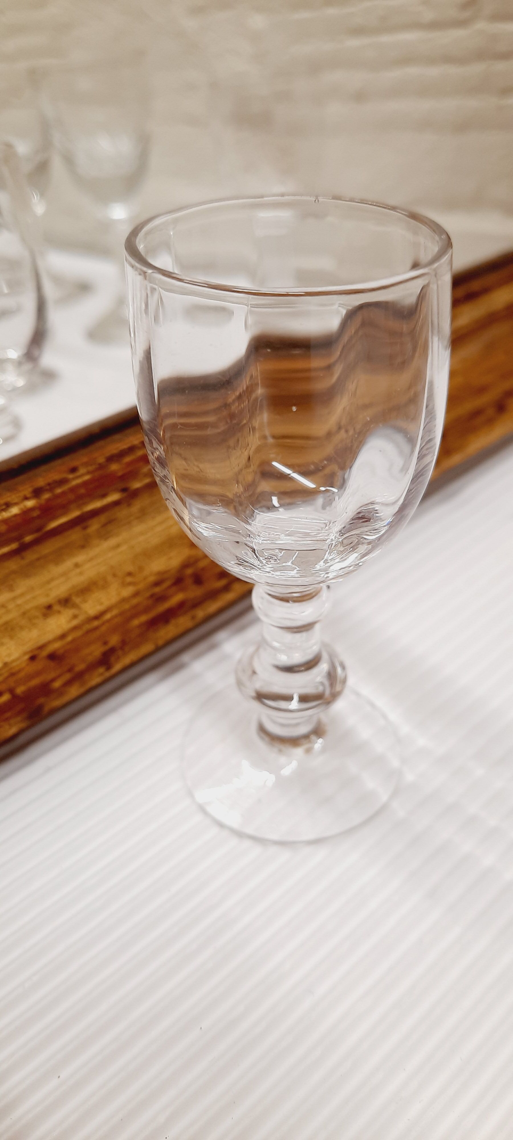 Lot 9 mismatched digestive glasses