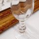 Lot 9 mismatched digestive glasses