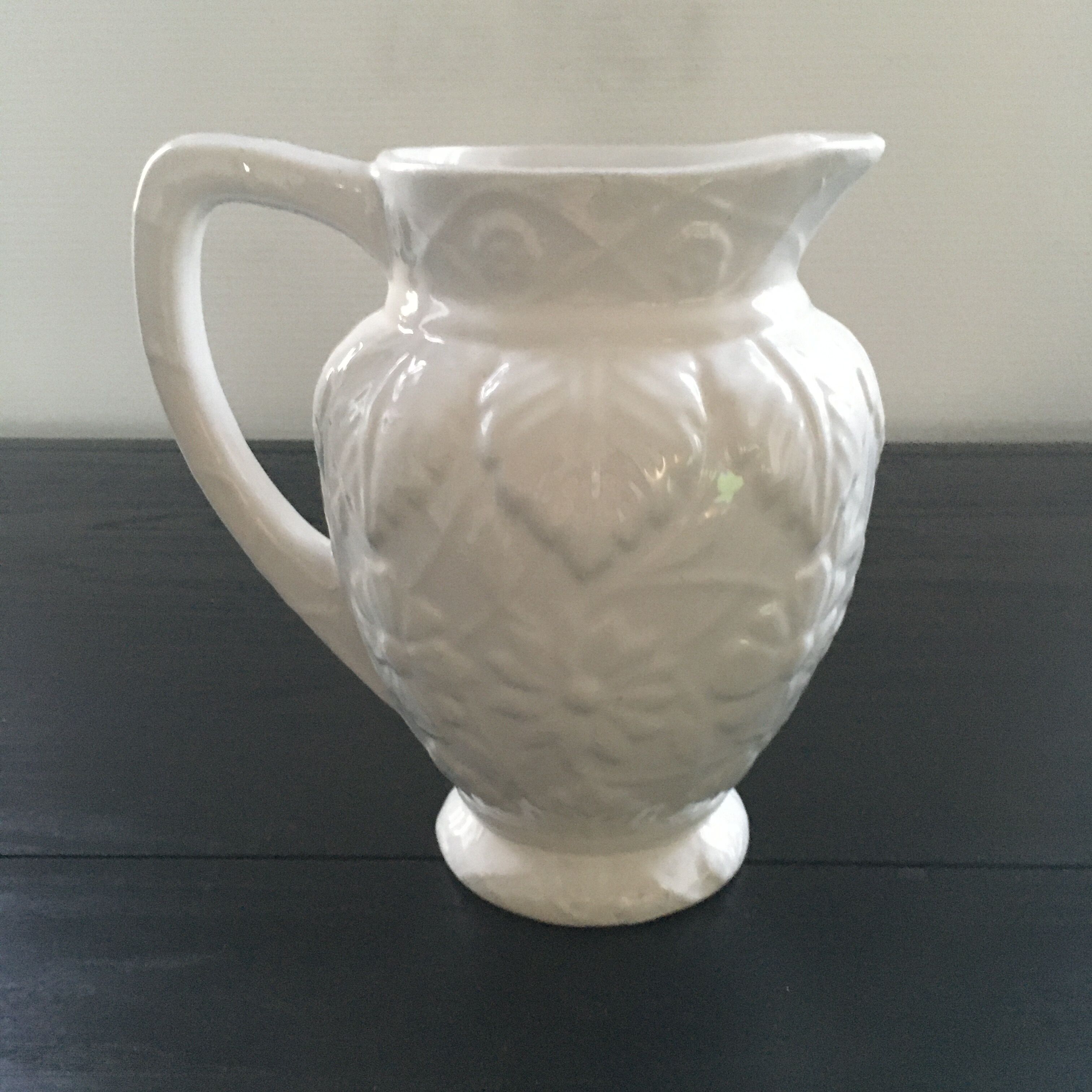 White slipware pitcher