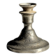 Small antique candle holder engraved in silver-plated metal, in its original condition.