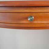 Set of 2 half-moon console tables with drawer - cherry wood - Louis Philippe style
