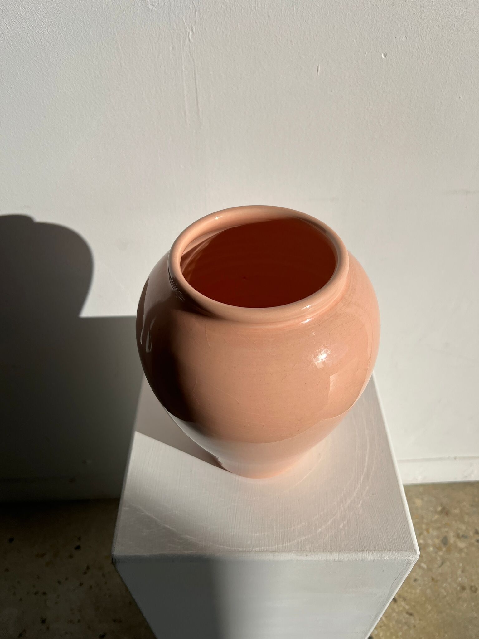 Light pink glazed ceramic vase H:22cm