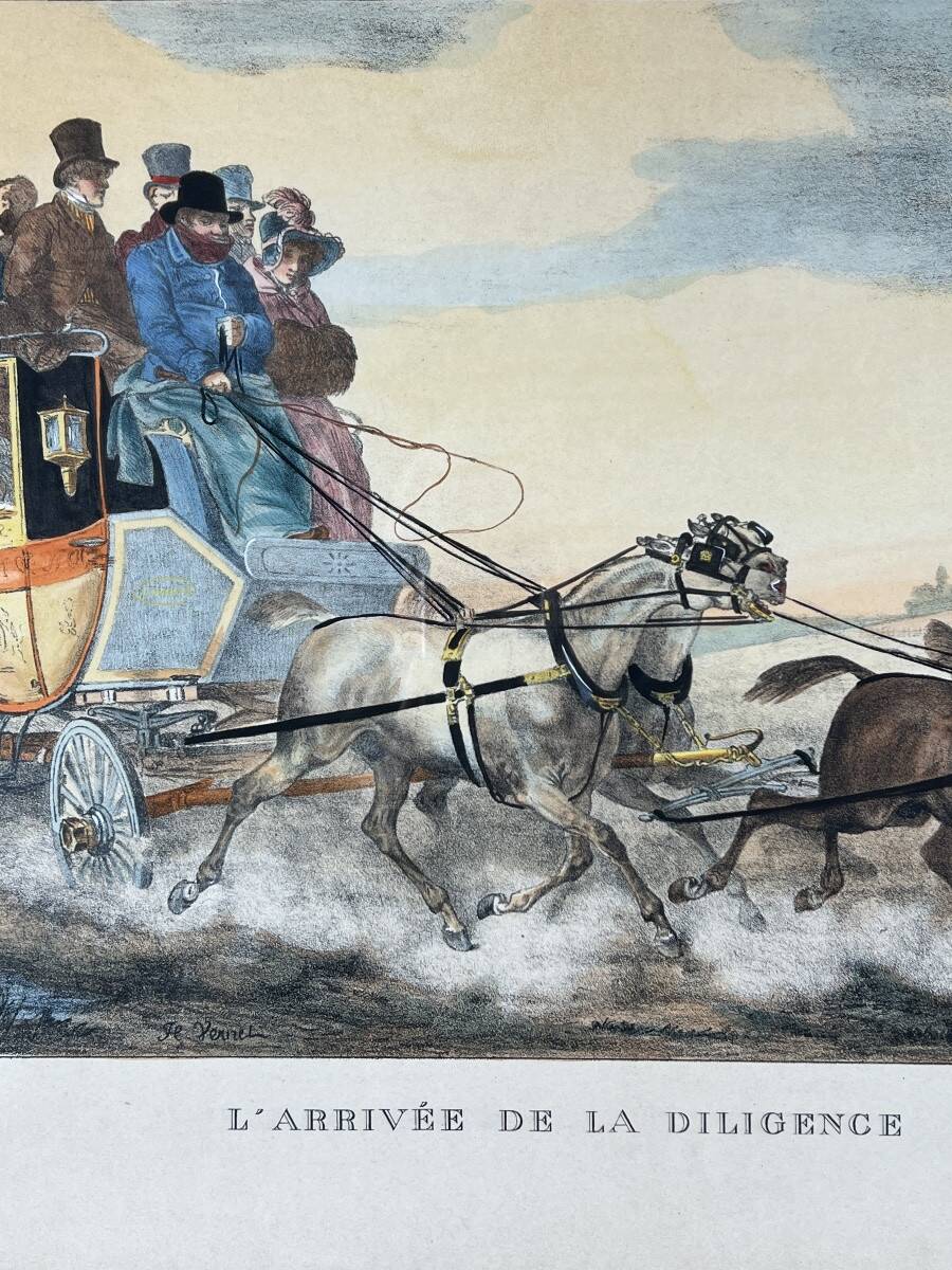 Paire de gravures d’après Horace Vernet, Scènes de diligences, XIXe Siècle