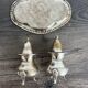 Vintage Salt and Pepper Shaker Set on Tray
