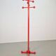 Vintage Red Stained Beech Coat Rack with Balls, 1970s