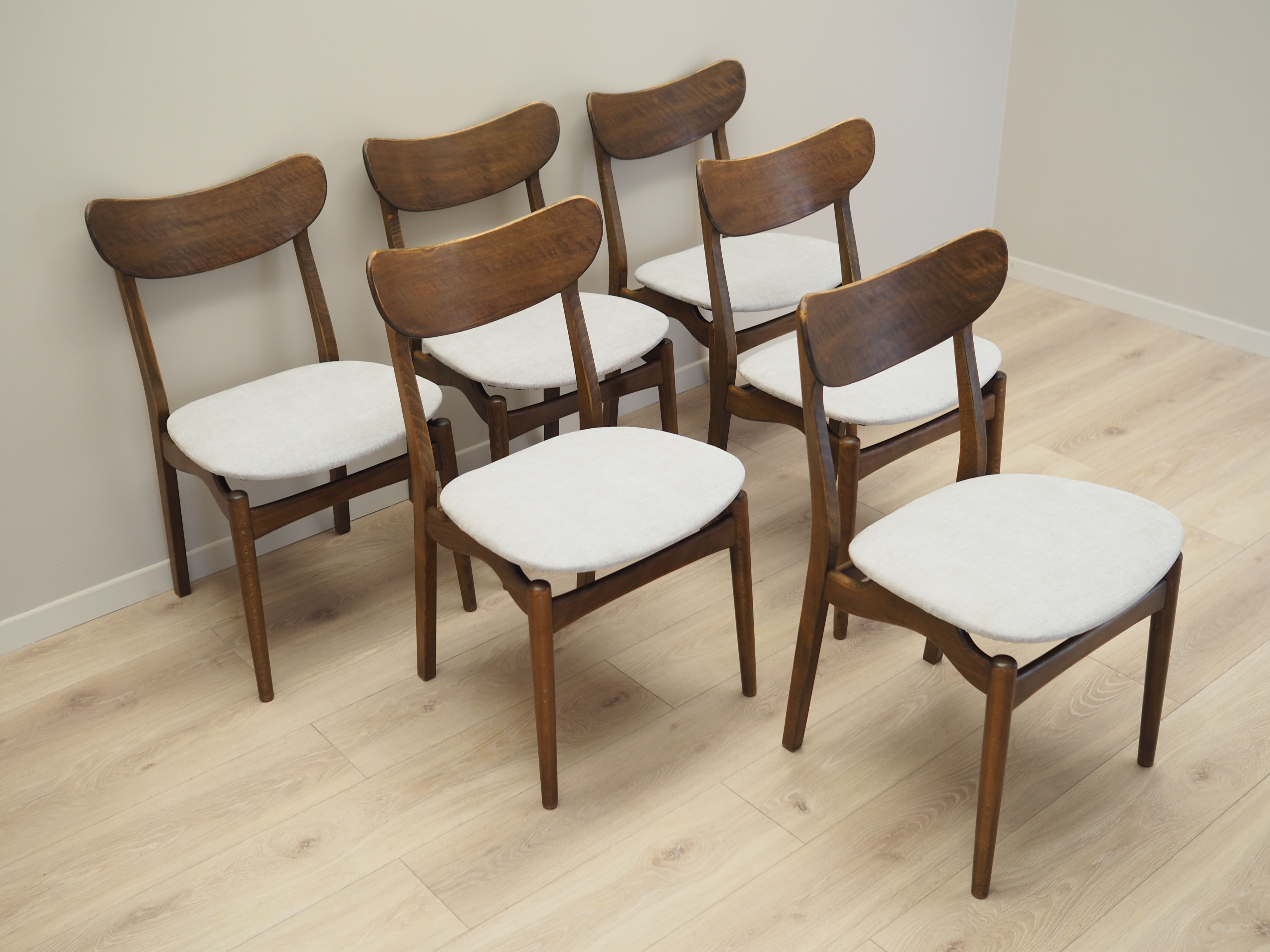 Set of six walnut chairs, Danish design, 60s, production: Denmark
