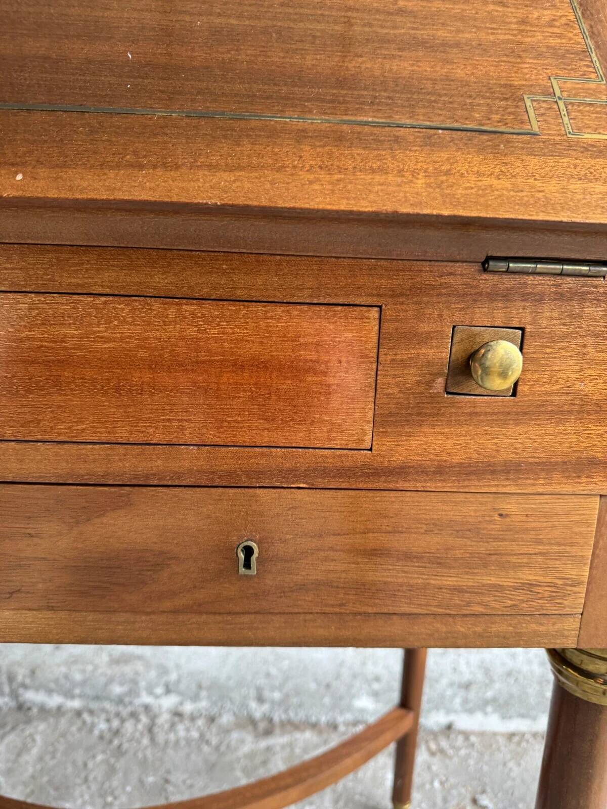 Antique writing desk by DeCoene with chair